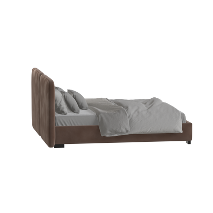Chloe Upholstered Double Bed in Soft Woven Fabric