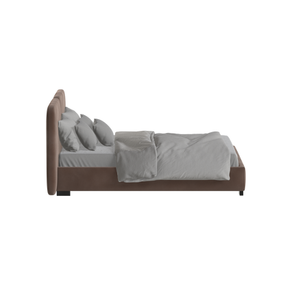 Chloe Upholstered Double Bed in Soft Woven Fabric