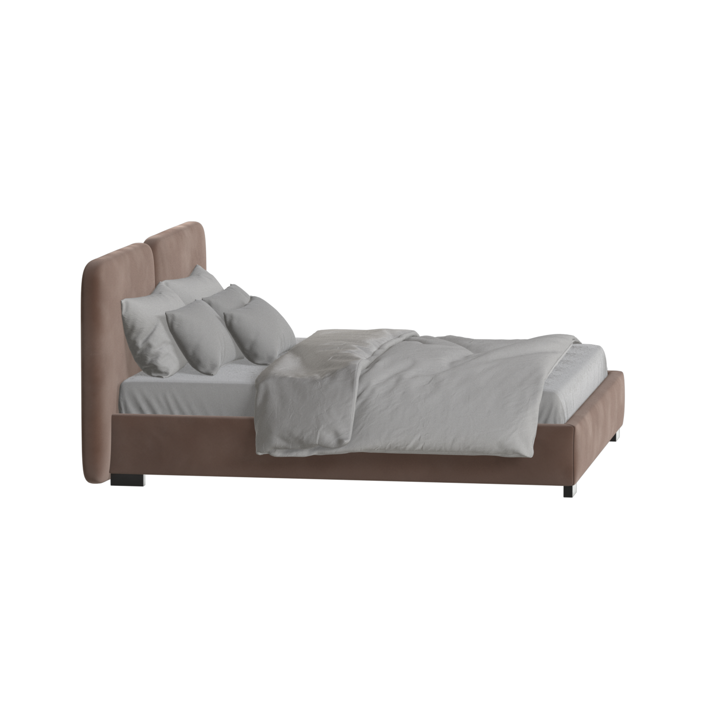 Chloe Upholstered Double Bed in Soft Woven Fabric