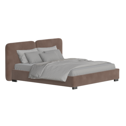 Chloe Upholstered Double Bed in Soft Woven Fabric