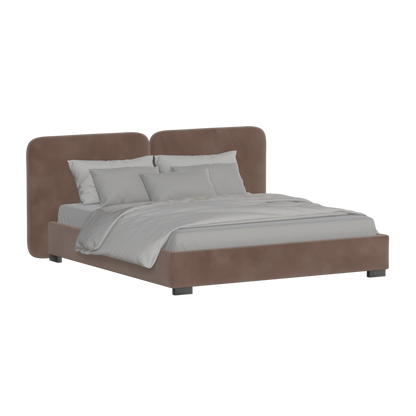 Chloe Upholstered Double Bed in Soft Woven Fabric