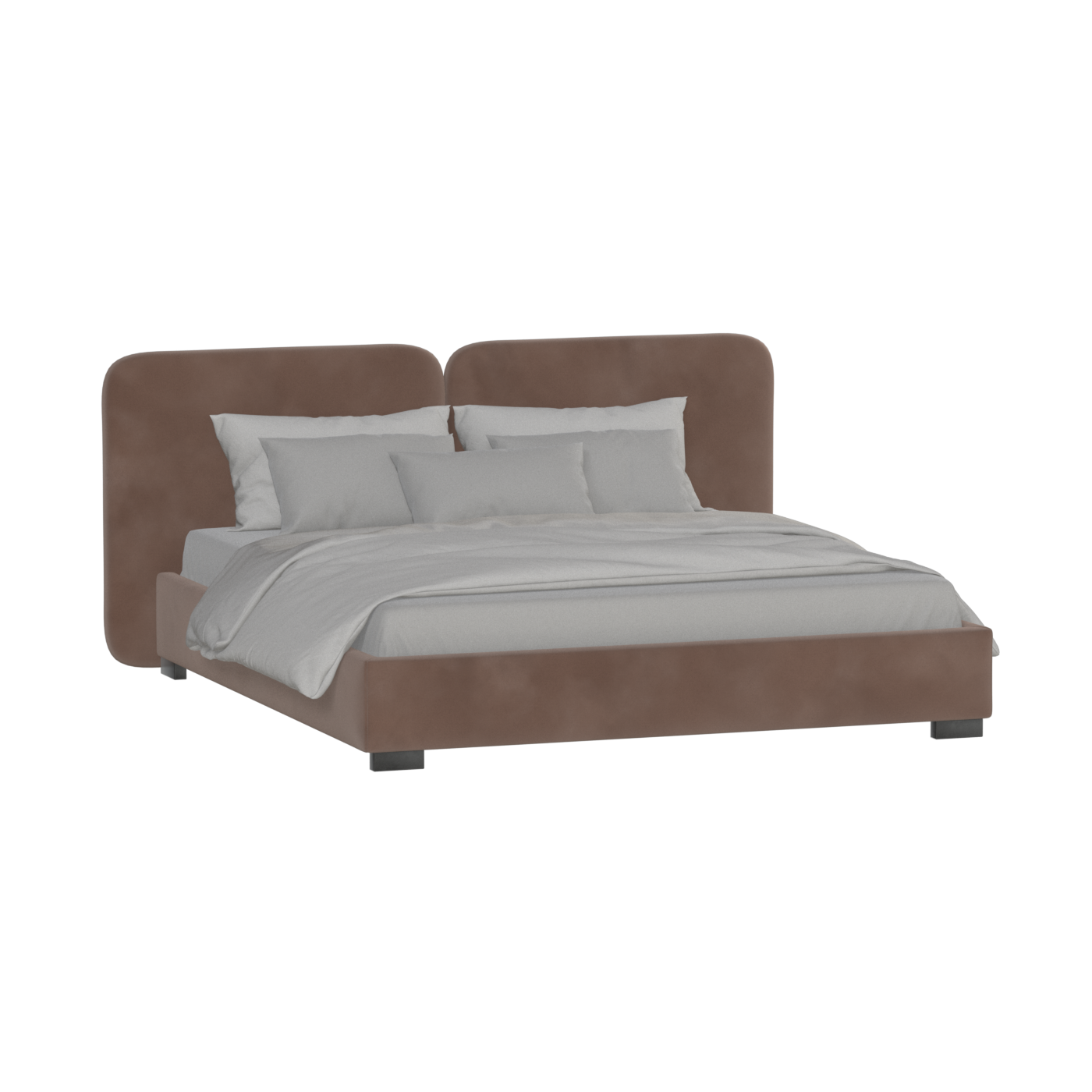 Chloe Upholstered Double Bed in Soft Woven Fabric
