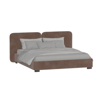 Chloe Upholstered Double Bed in Soft Woven Fabric