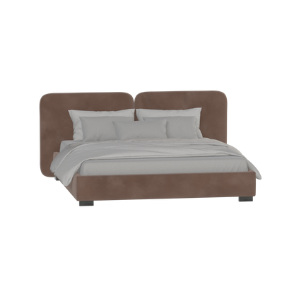 Chloe Upholstered Double Bed in Soft Woven Fabric