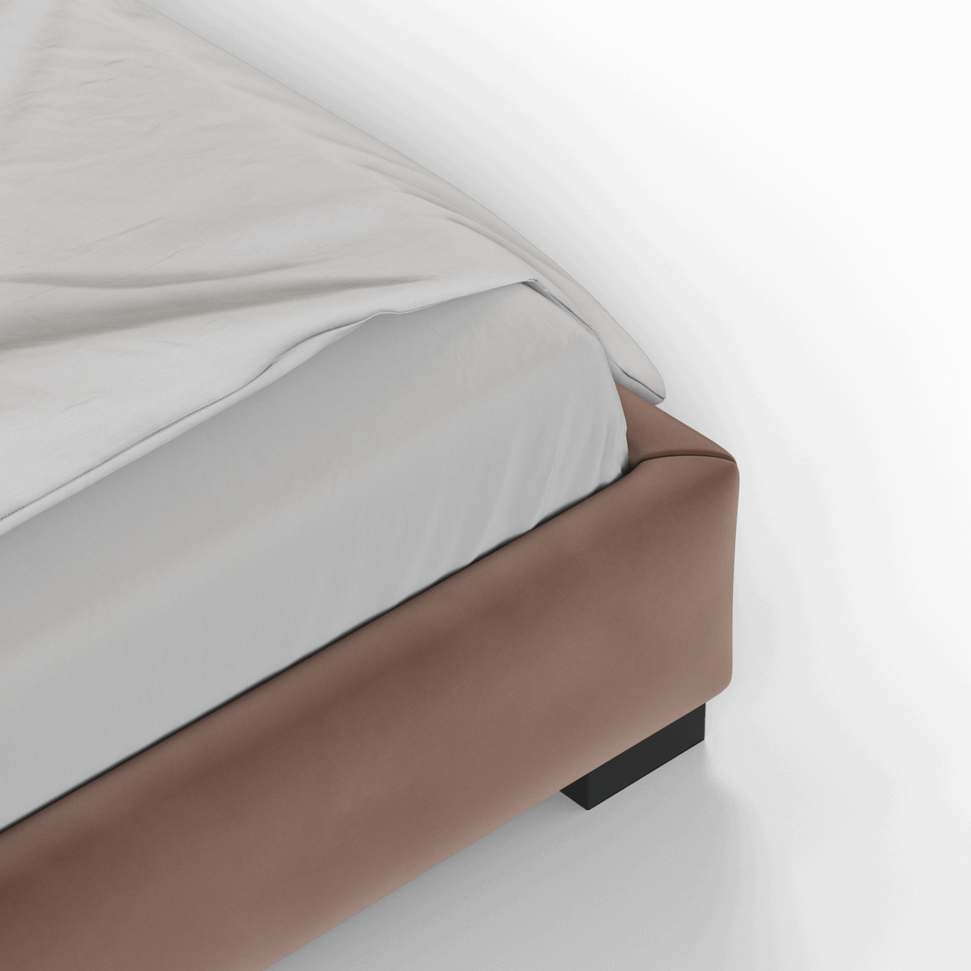 Chloe Upholstered Double Bed in Soft Woven Fabric