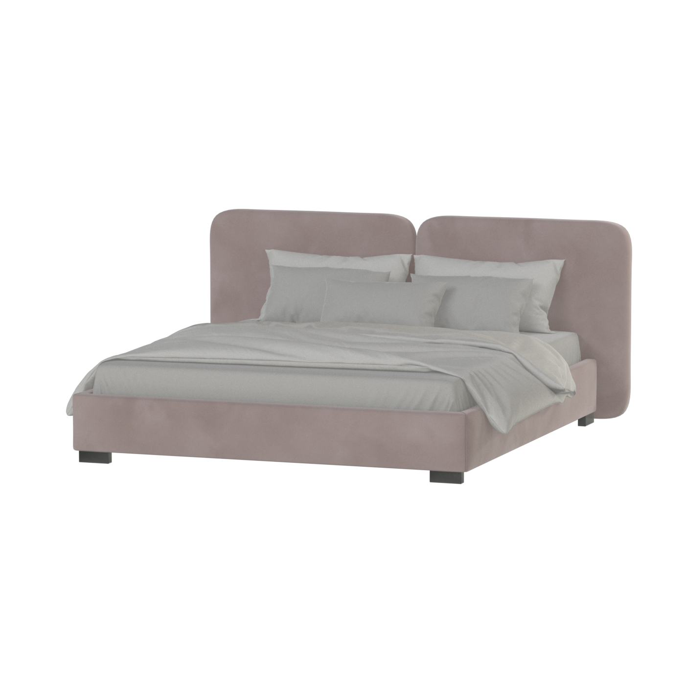 Chloe Upholstered Double Bed in Soft Woven Fabric