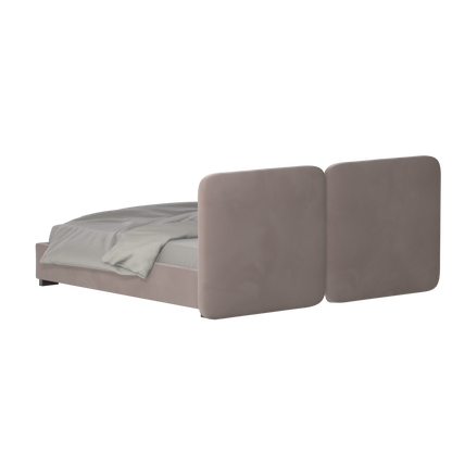 Chloe Upholstered Double Bed in Soft Woven Fabric