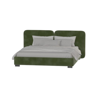 Lit double rembourré Chloé en tissu tissé doux