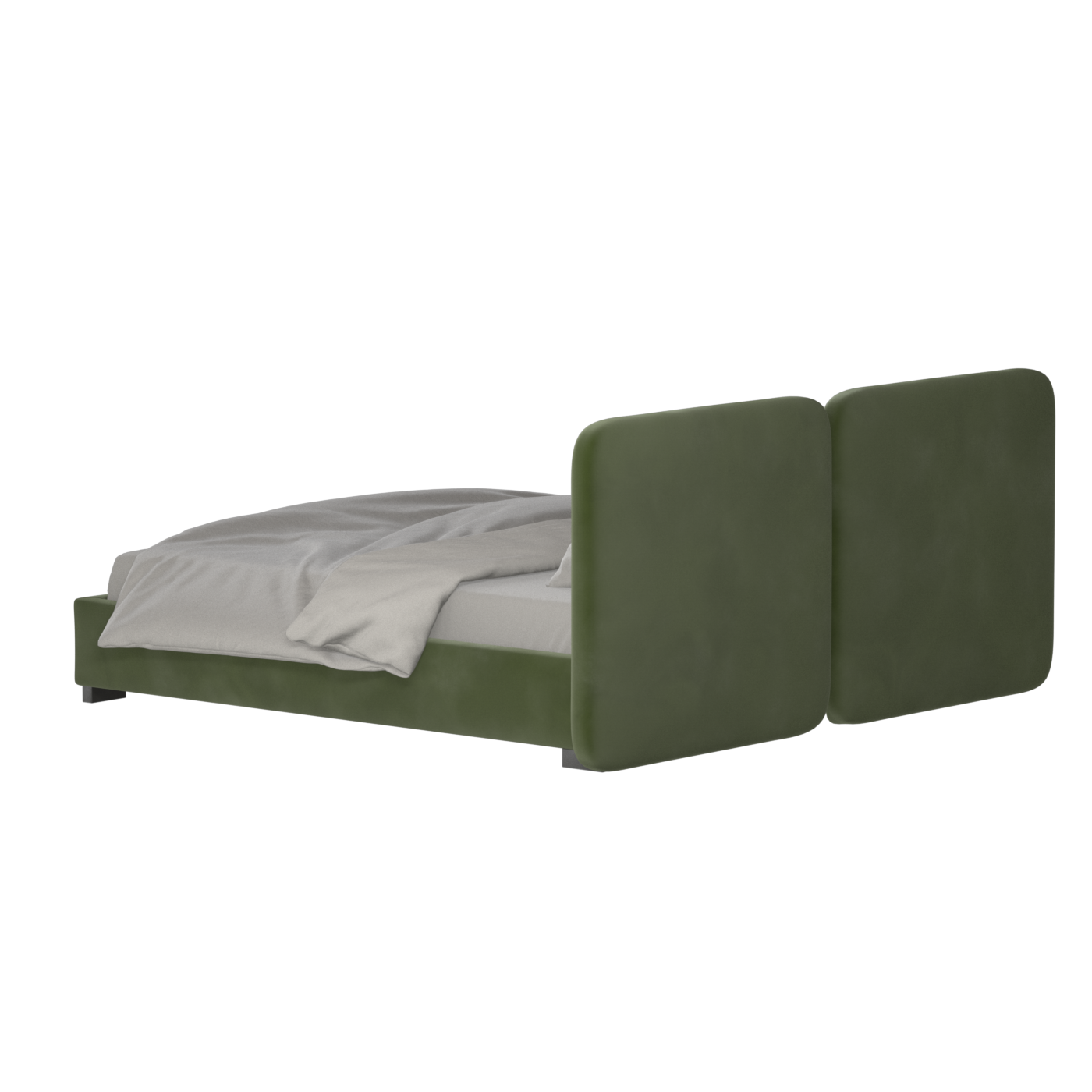 Lit double rembourré Chloé en tissu tissé doux