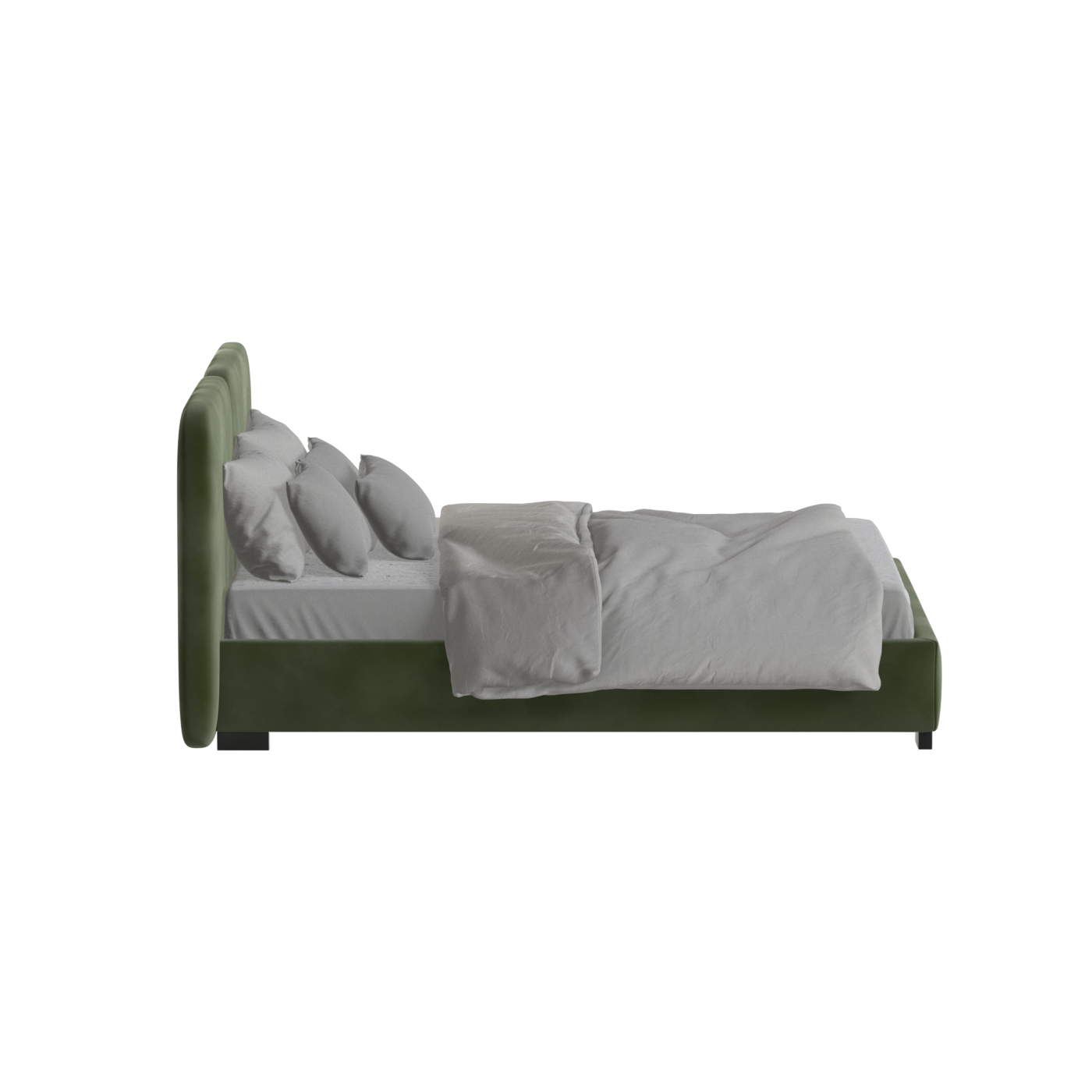 Lit double rembourré Chloé en tissu tissé doux
