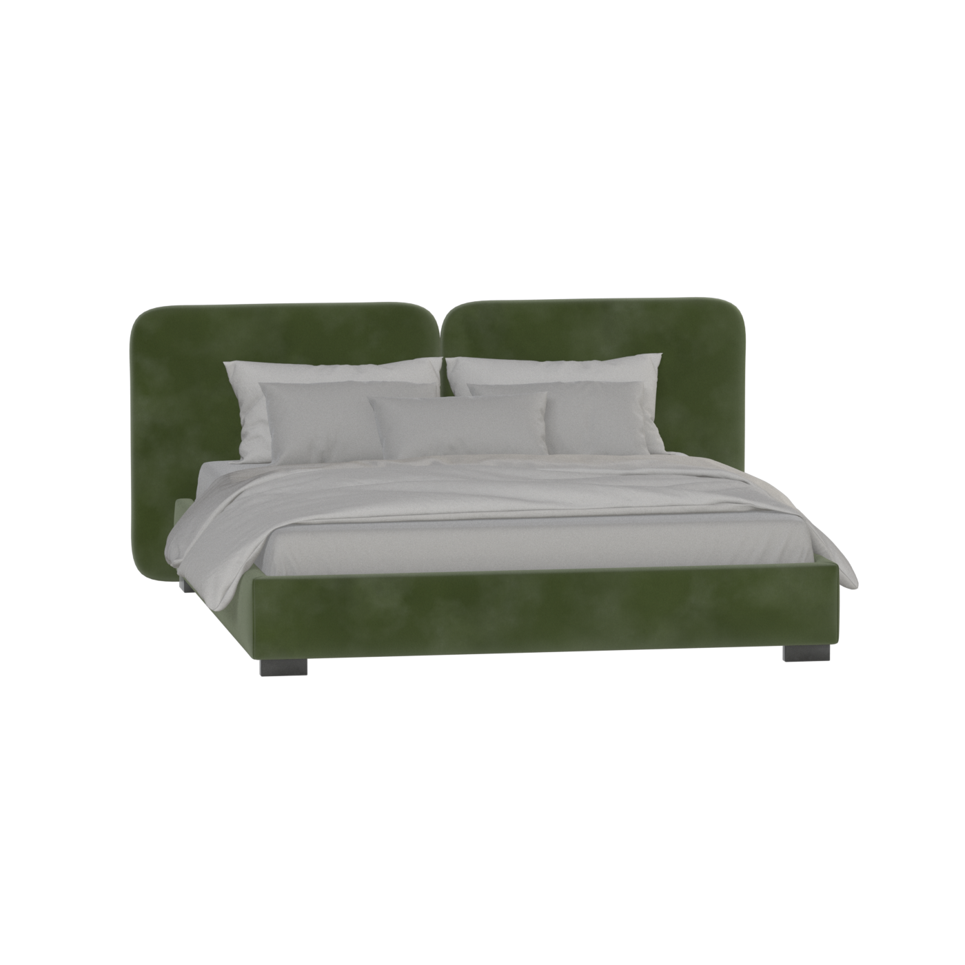 Lit double rembourré Chloé en tissu tissé doux