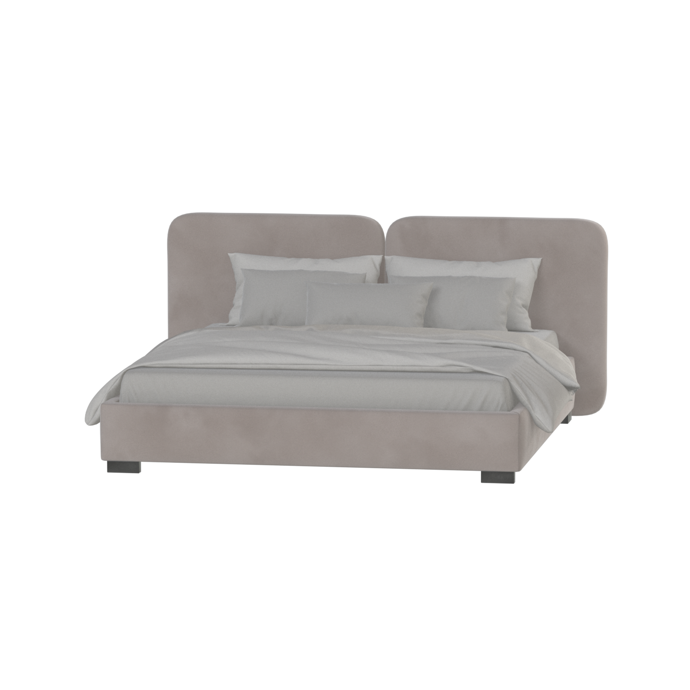 Chloe Upholstered Double Bed in Soft Woven Fabric