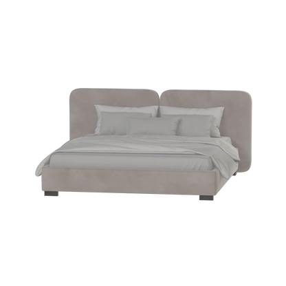 Lit double rembourré Chloé en tissu tissé doux
