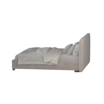 Lit double rembourré Chloé en tissu tissé doux