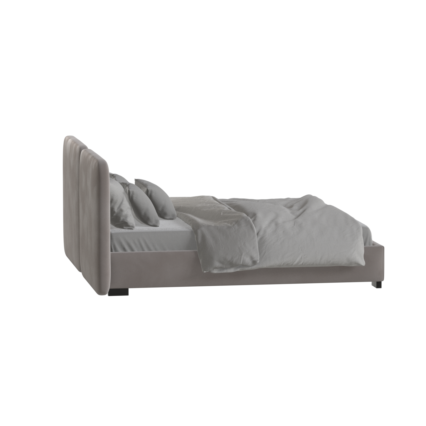Lit double rembourré Chloé en tissu tissé doux
