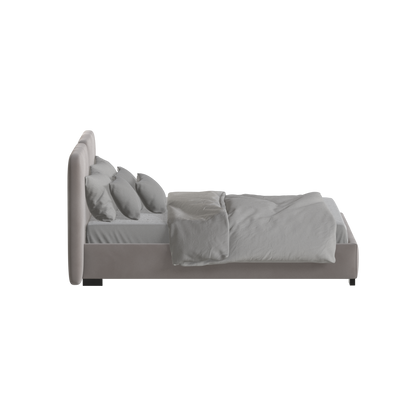 Lit double rembourré Chloé en tissu tissé doux