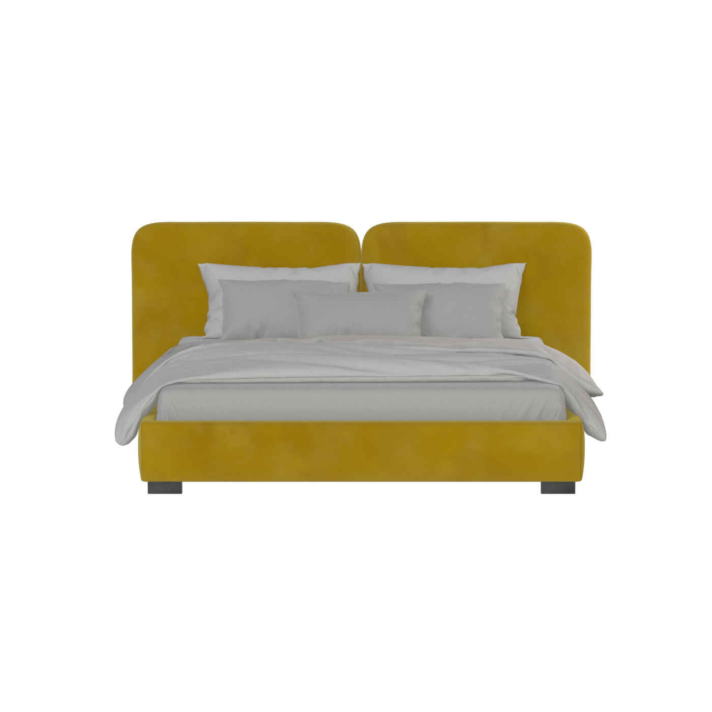 Chloe Upholstered Double Bed in Soft Woven Fabric