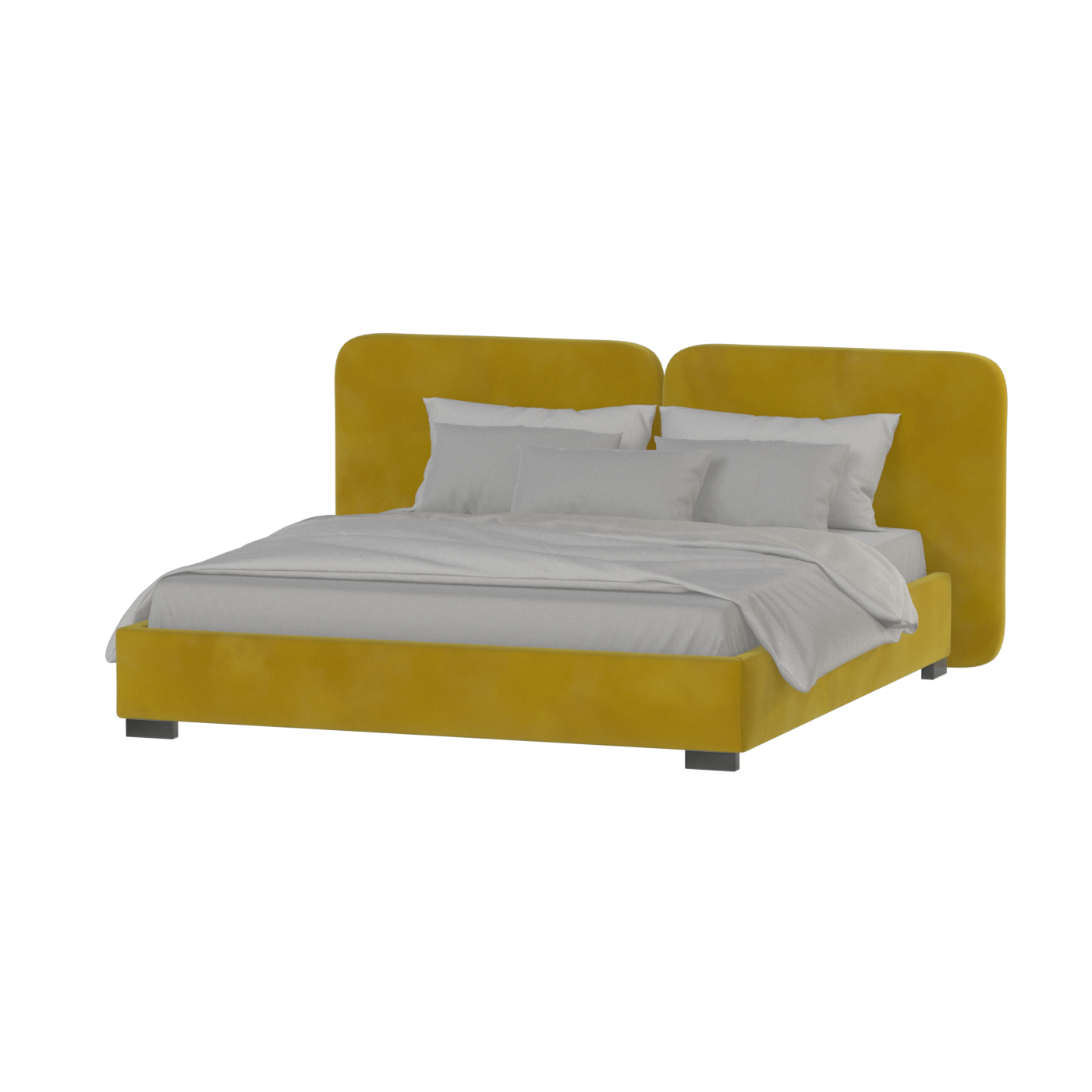 Chloe Upholstered Double Bed in Soft Woven Fabric