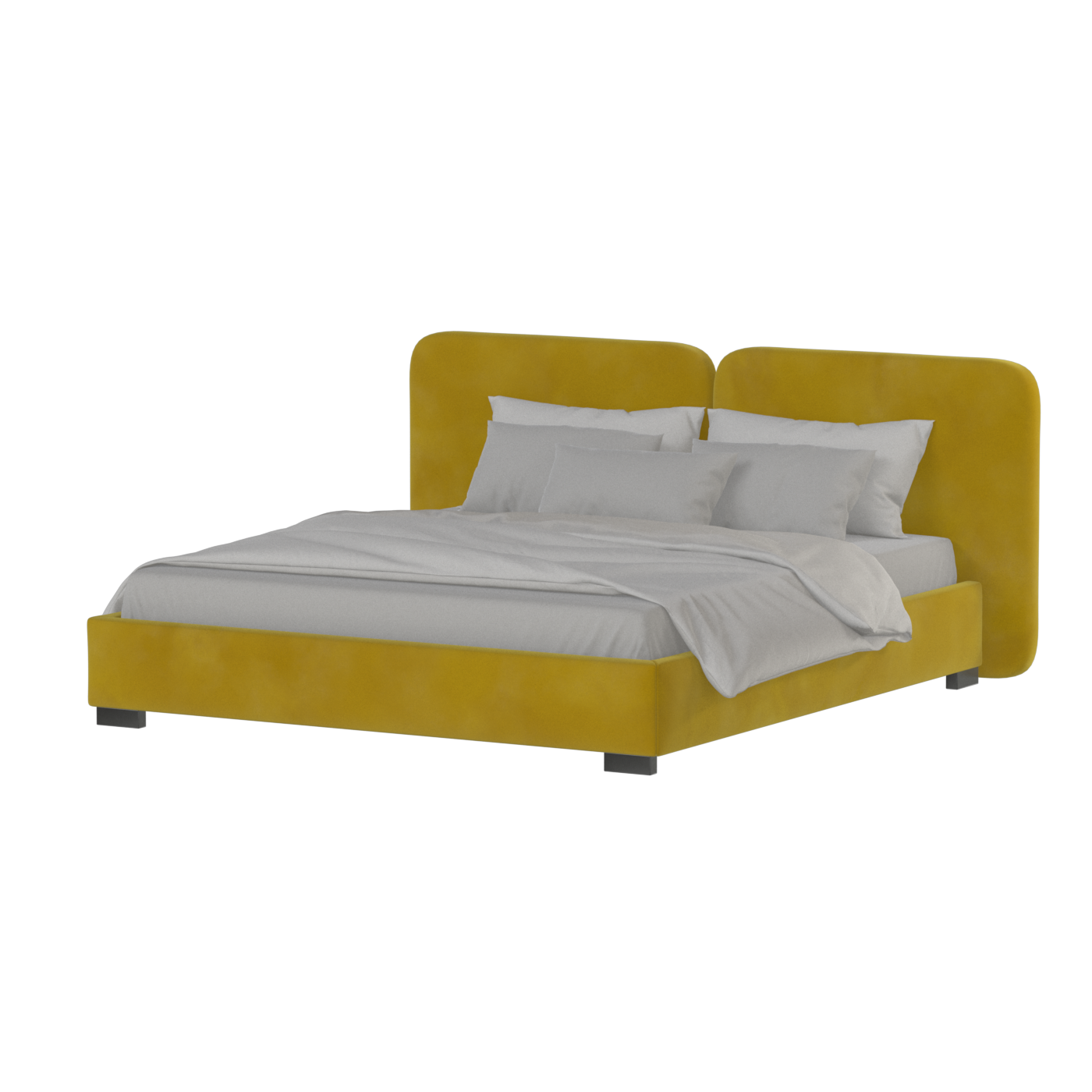 Chloe Upholstered Double Bed in Soft Woven Fabric