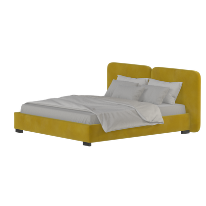 Chloe Upholstered Double Bed in Soft Woven Fabric