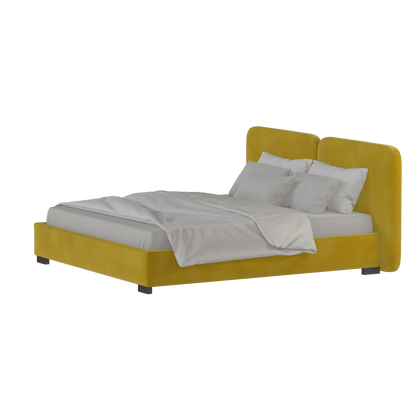 Chloe Upholstered Double Bed in Soft Woven Fabric