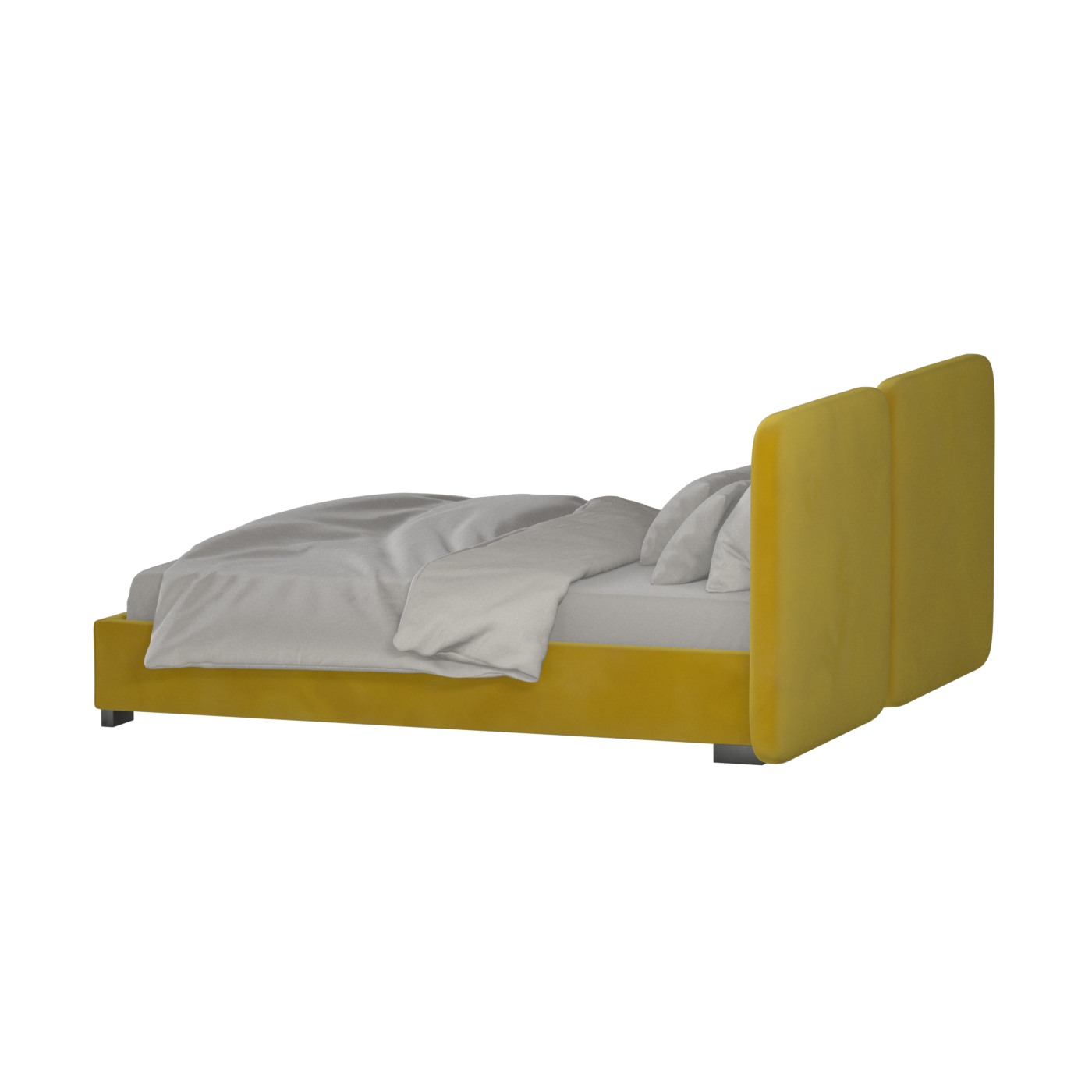 Chloe Upholstered Double Bed in Soft Woven Fabric