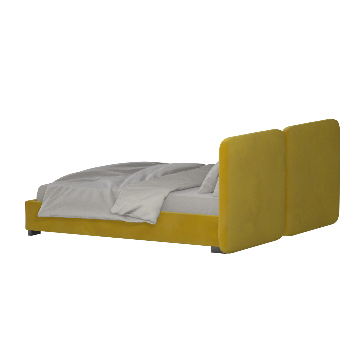 Chloe Upholstered Double Bed in Soft Woven Fabric
