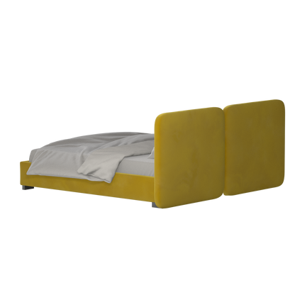 Chloe Upholstered Double Bed in Soft Woven Fabric