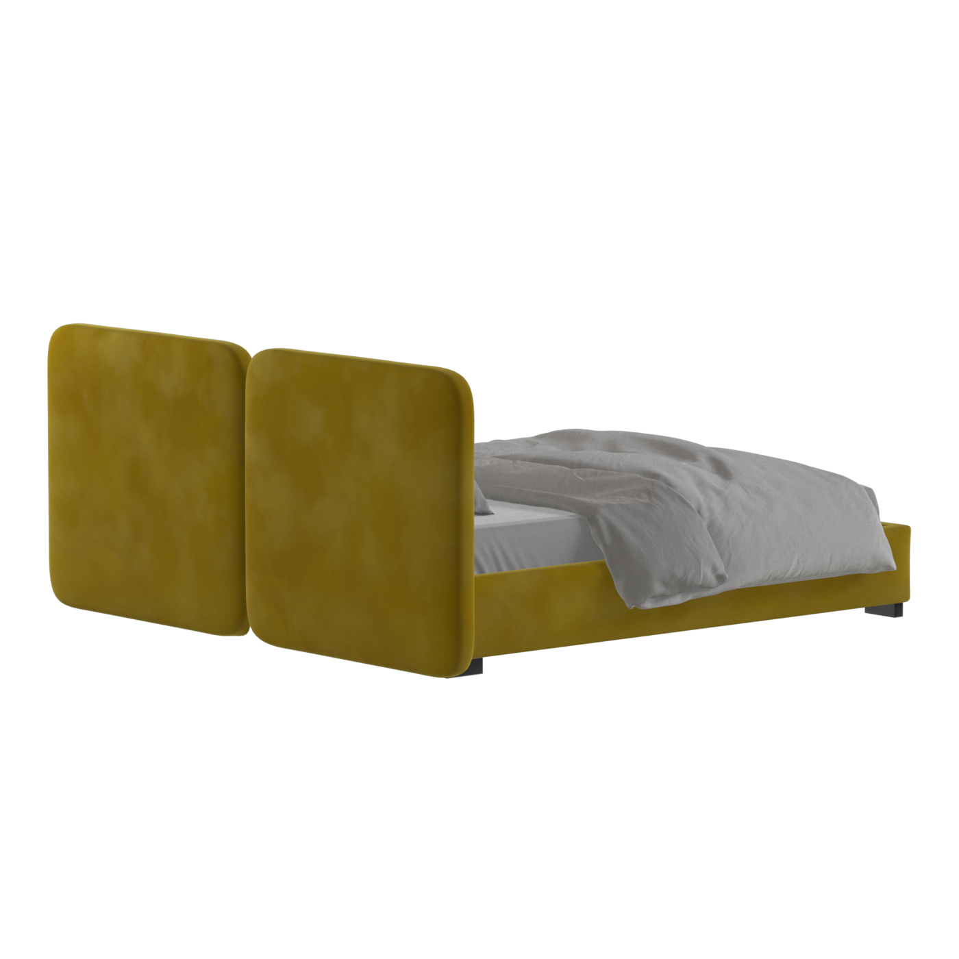Chloe Upholstered Double Bed in Soft Woven Fabric
