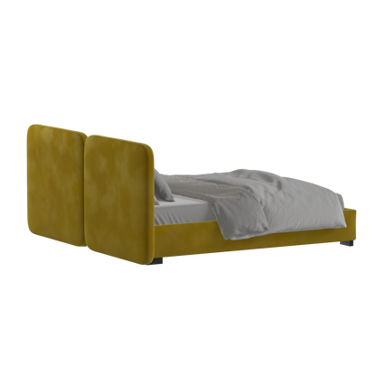 Chloe Upholstered Double Bed in Soft Woven Fabric