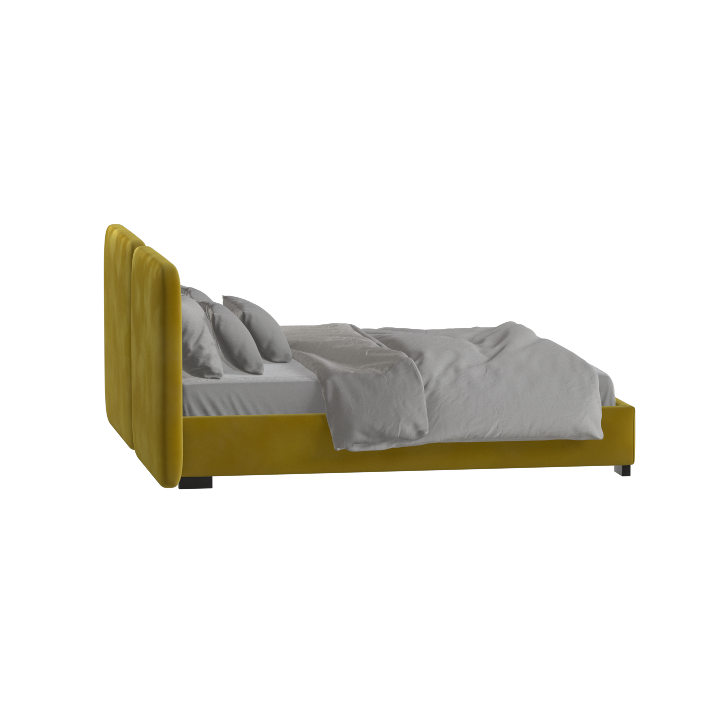 Chloe Upholstered Double Bed in Soft Woven Fabric