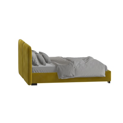 Chloe Upholstered Double Bed in Soft Woven Fabric