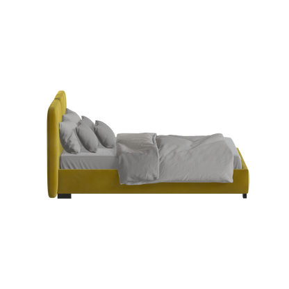 Chloe Upholstered Double Bed in Soft Woven Fabric