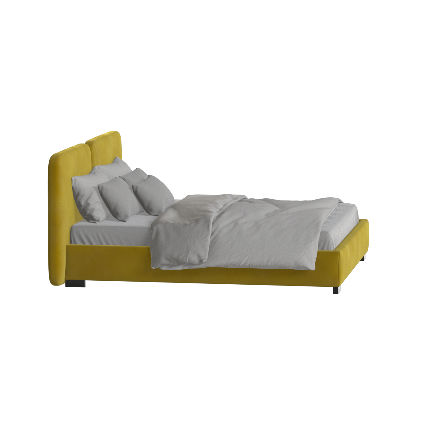 Chloe Upholstered Double Bed in Soft Woven Fabric