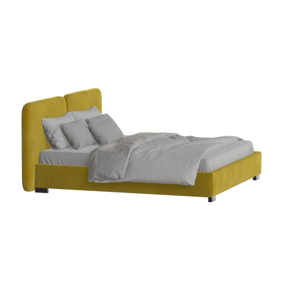 Chloe Upholstered Double Bed in Soft Woven Fabric
