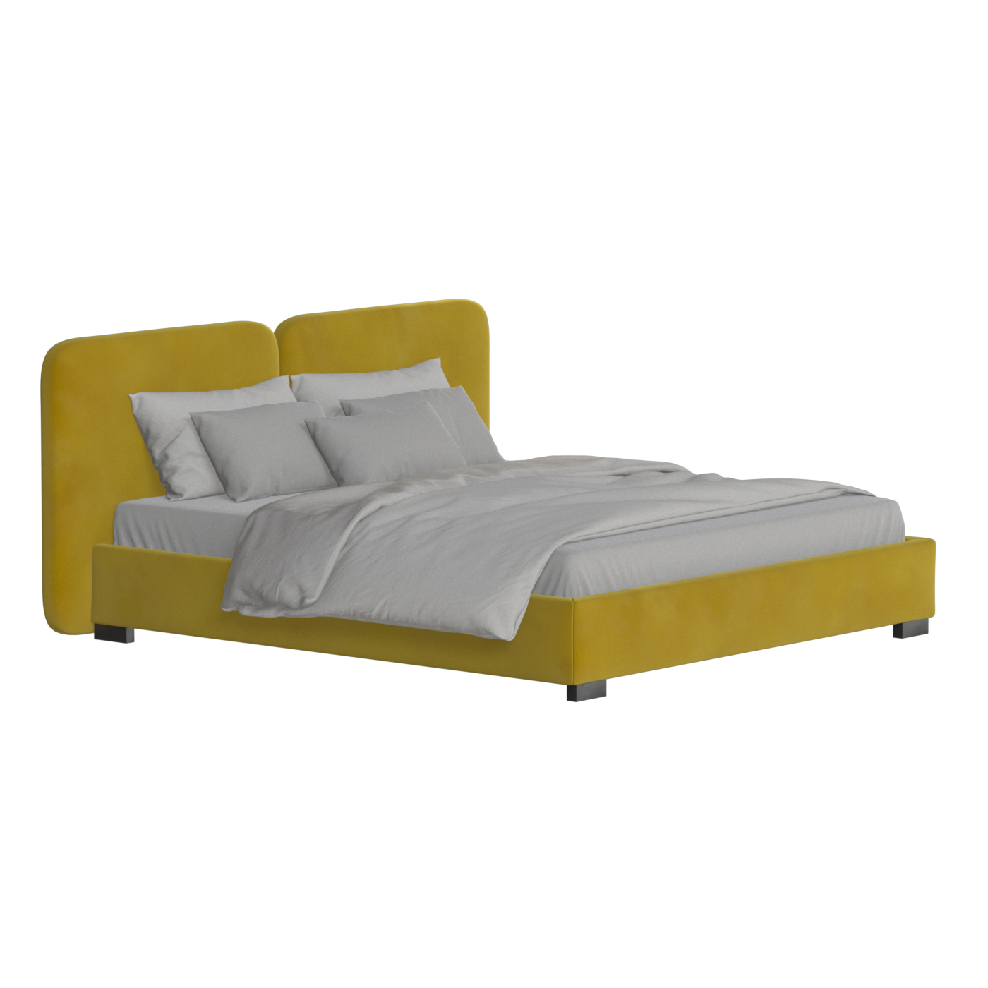 Chloe Upholstered Double Bed in Soft Woven Fabric
