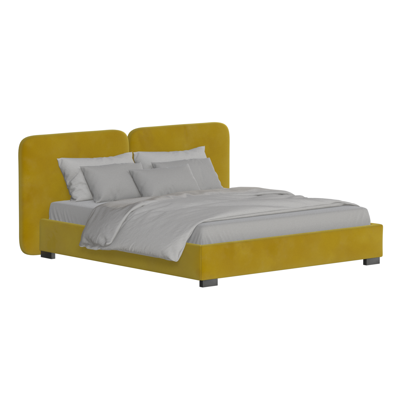 Chloe Upholstered Double Bed in Soft Woven Fabric