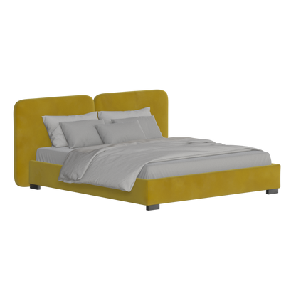 Chloe Upholstered Double Bed in Soft Woven Fabric