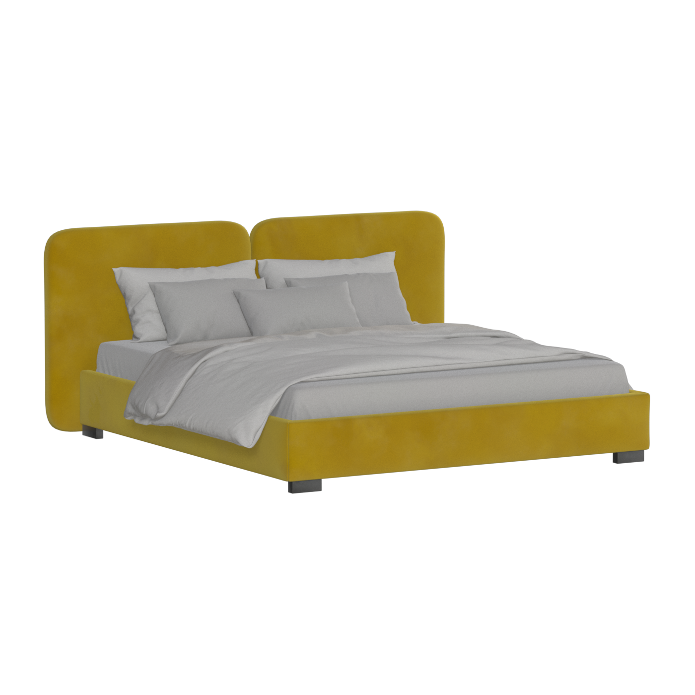 Chloe Upholstered Double Bed in Soft Woven Fabric