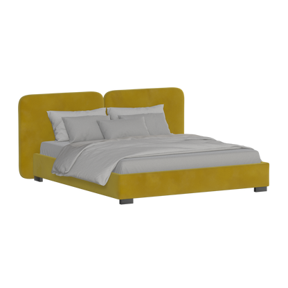 Chloe Upholstered Double Bed in Soft Woven Fabric