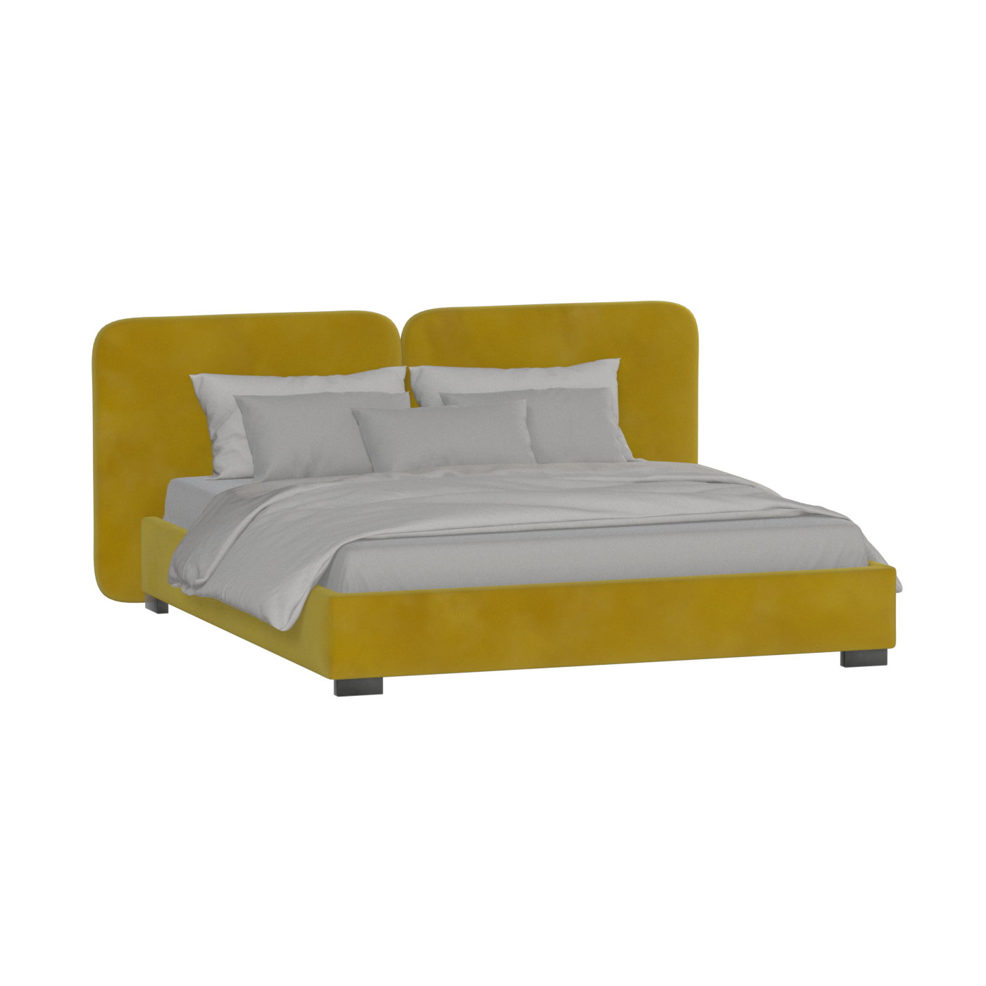 Chloe Upholstered Double Bed in Soft Woven Fabric