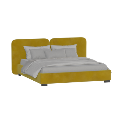 Chloe Upholstered Double Bed in Soft Woven Fabric