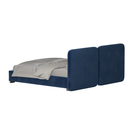 Chloe Upholstered Double Bed in Soft Woven Fabric