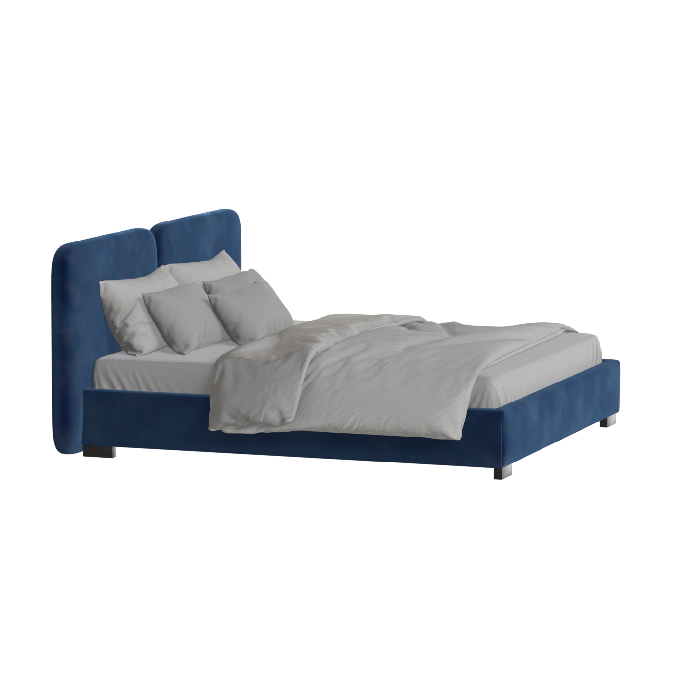 Chloe Upholstered Double Bed in Soft Woven Fabric