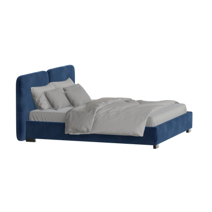 Chloe Upholstered Double Bed in Soft Woven Fabric