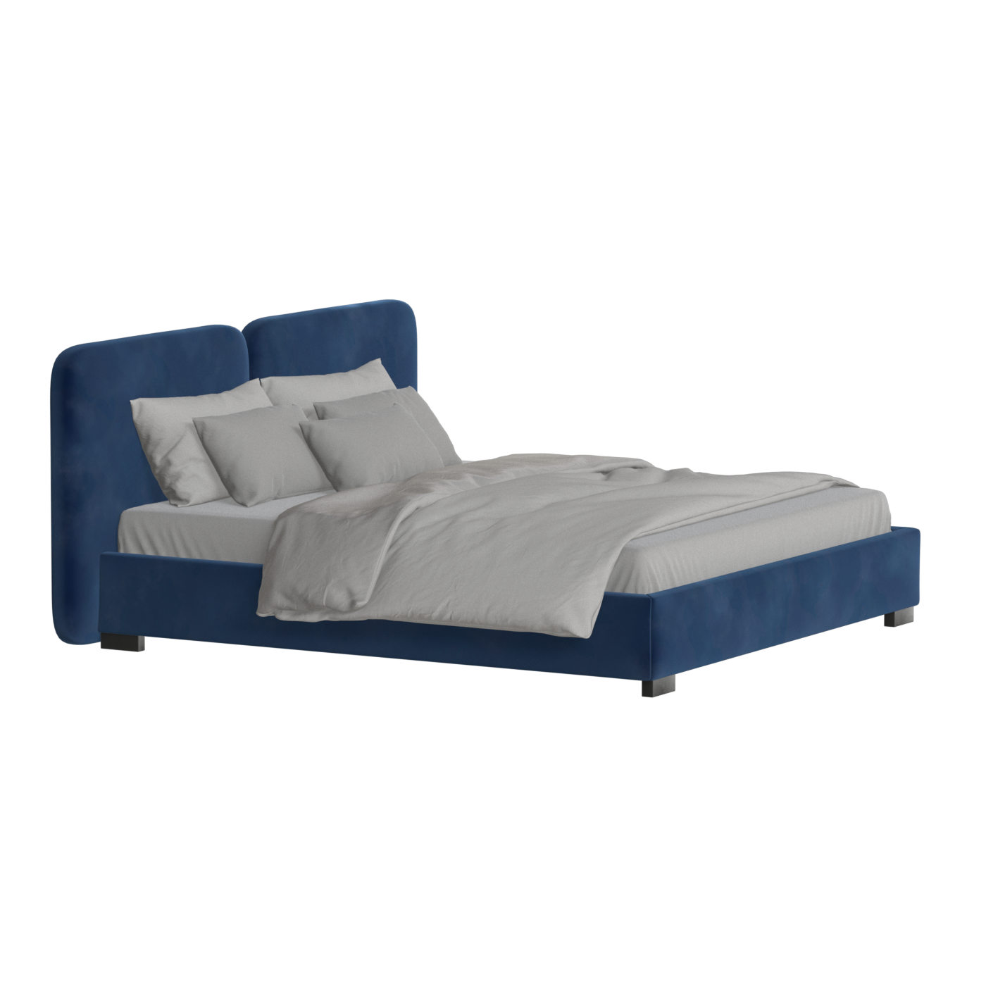 Chloe Upholstered Double Bed in Soft Woven Fabric