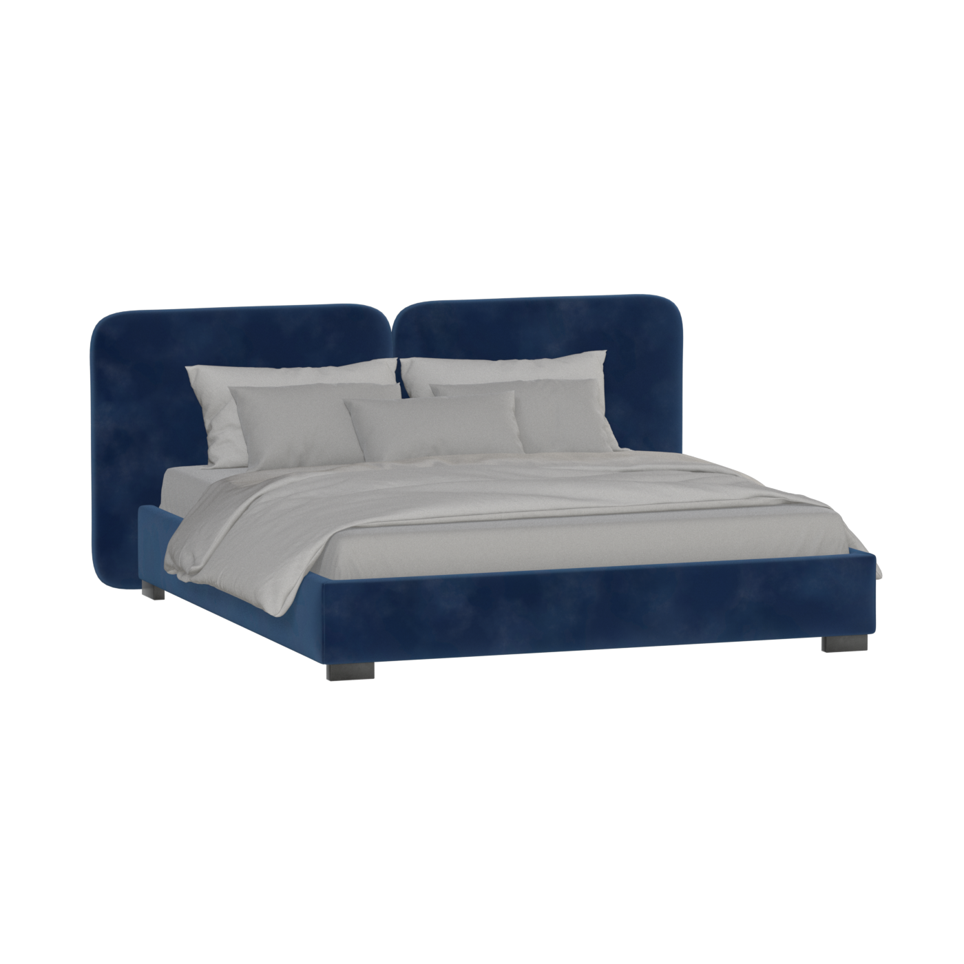 Chloe Upholstered Double Bed in Soft Woven Fabric