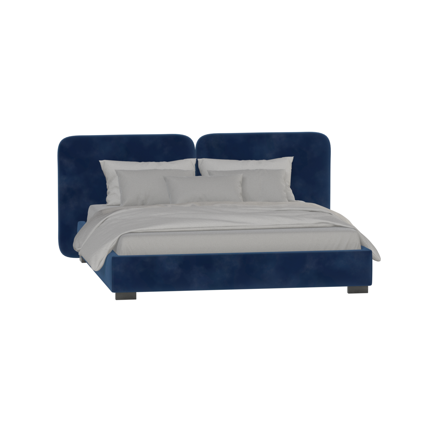 Chloe Upholstered Double Bed in Soft Woven Fabric