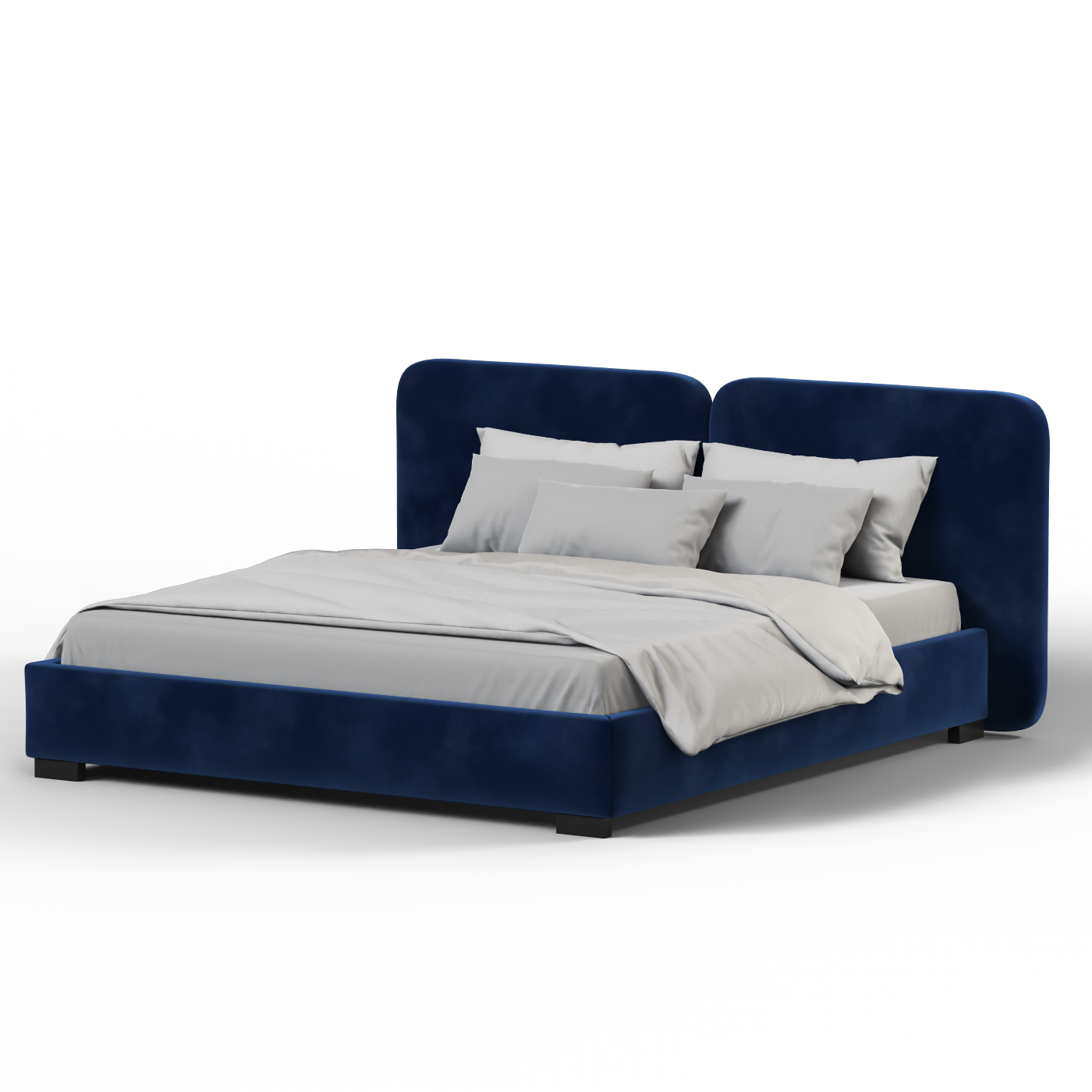 Chloe Upholstered Double Bed in Soft Woven Fabric