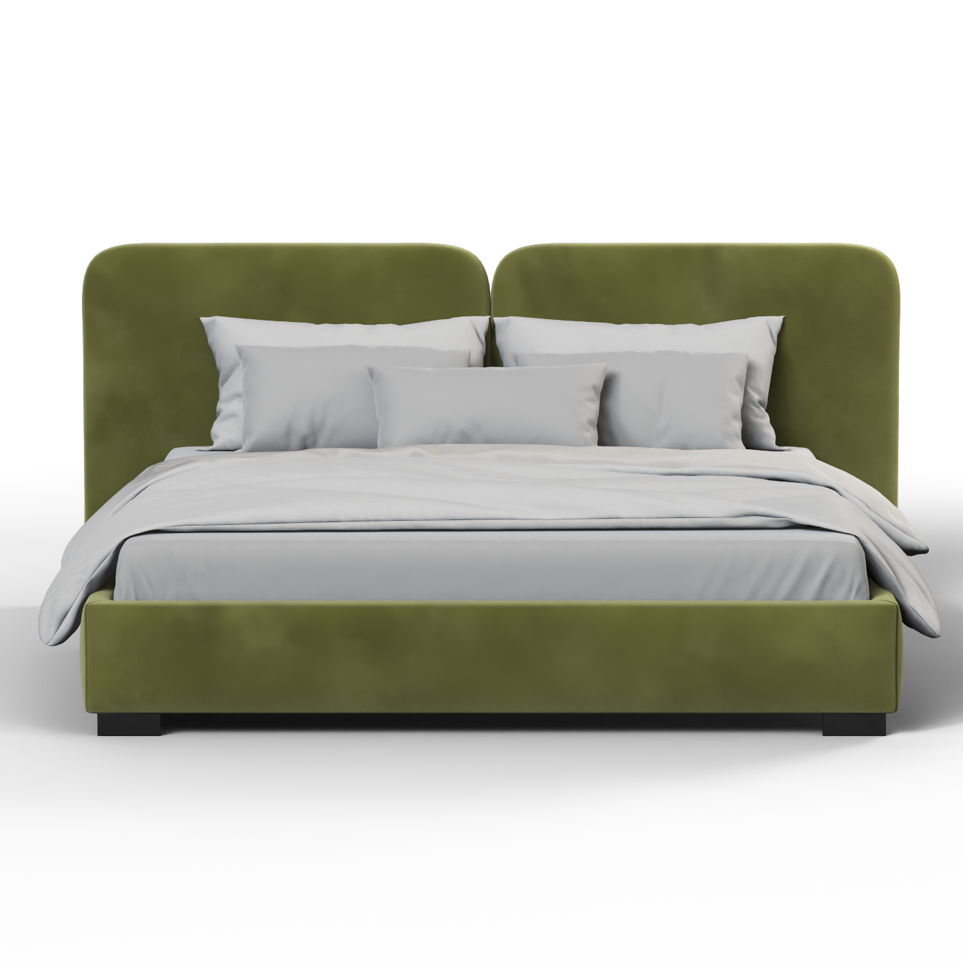 Chloe Upholstered Double Bed in Soft Woven Fabric